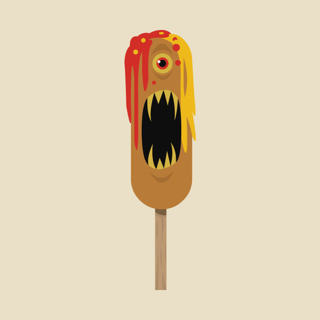 CORNDOG MONSTER WITH CONDIMENTS by machinegunpunker