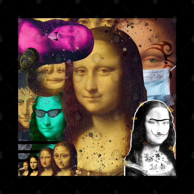 MONALISA MONA LISA GIOCONDA LEONARDO DAVINCI COLLAGE POP ART PUNK by EBAN