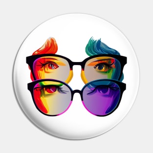 Rainbow colours glasses Pin