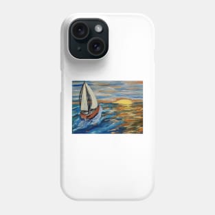 Out sailing at sunset. Phone Case