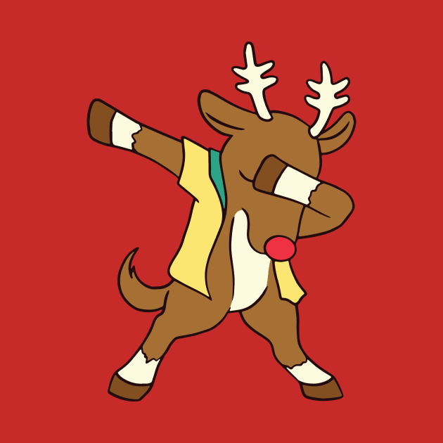 Cute Dabbing Christmas Reindeer Cartoon by SLAG_Creative