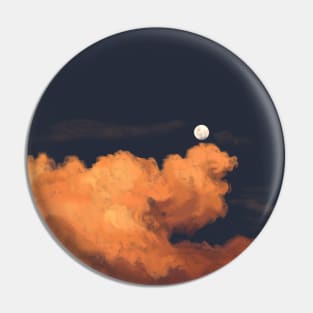 Moon Sunset Clouds Pastel Illustration Pin