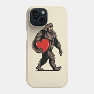 bigfoot  heart valentines day Phone Case
