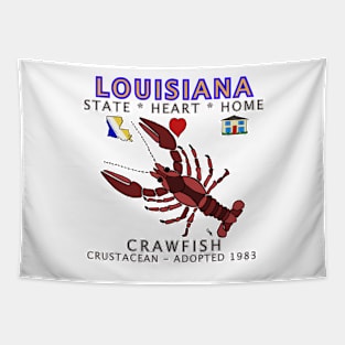 Louisiana - Crawfish - State, Heart, Home - State Symbols Tapestry