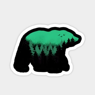 Bear Camping, Nature and Hiking with Forest Magnet