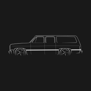 Slammed Chevy Suburban - profile stencil, white T-Shirt