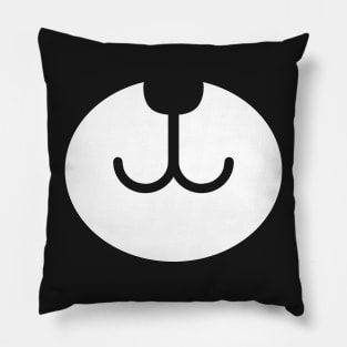 Pretty Cute Smiley Animal Mouth Panda Bear Face White Pillow