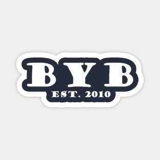 BLEEDING YANKEE BLUE Established 2010 white lettering Design Magnet