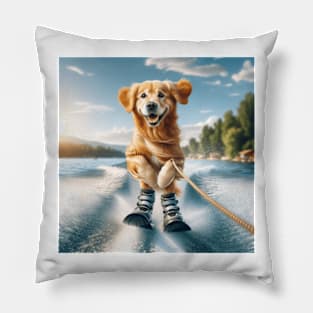 Golden Retriever Action Puppies Pillow