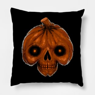 Pumpkin Skull Pillow