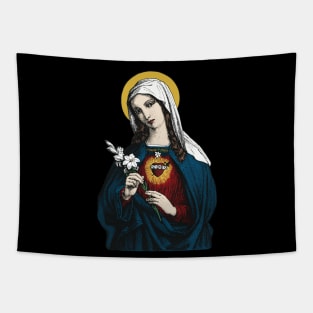 Virgin Mary with her Immaculate Heart Tapestry