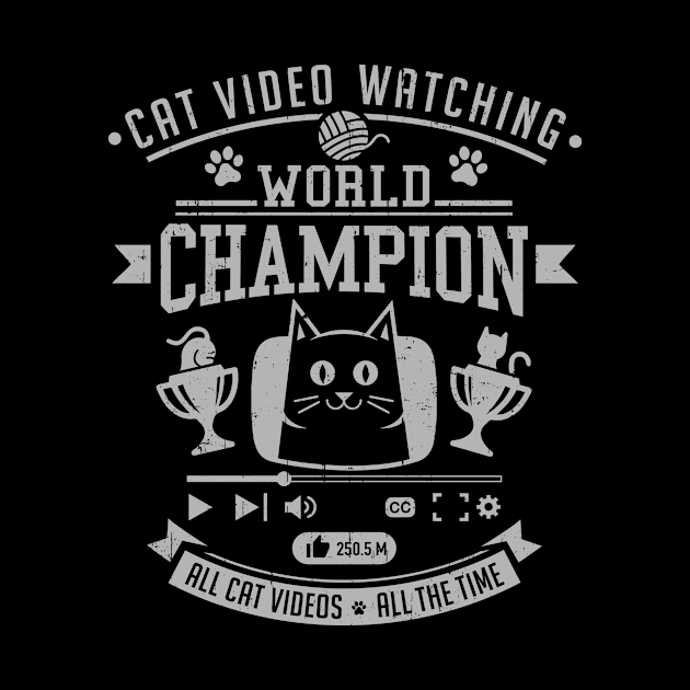 Cat Video Watching Champion by DeepFriedArt