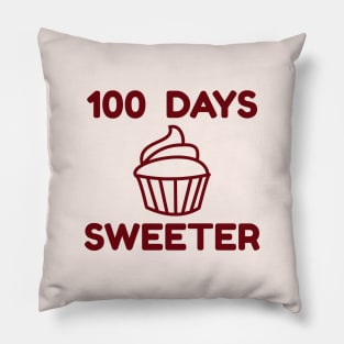 Happy 100 Days Of School - 100 Days Sweeter Pillow