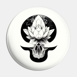 lotus Skull Pin