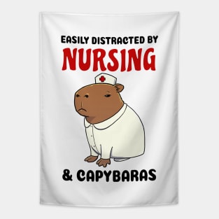 Easily Distracted by Nursing and Capybaras Tapestry