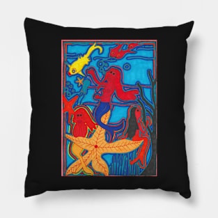 Mermaids, Fish and Starfish Pillow