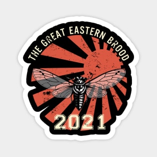 Retro Cicada Insect Great Eastern Brood X 2021 Magicicada Magnet