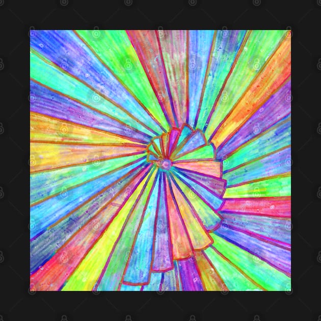 Patterns spiral abstract rainbow art by Pragonette