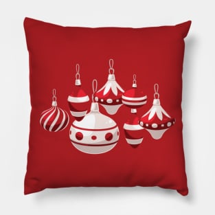 Beautiful Red White Christmas Ornaments Pillow