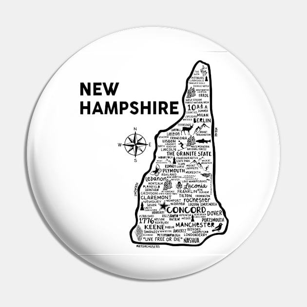 New Hampshire Map Pin by fiberandgloss