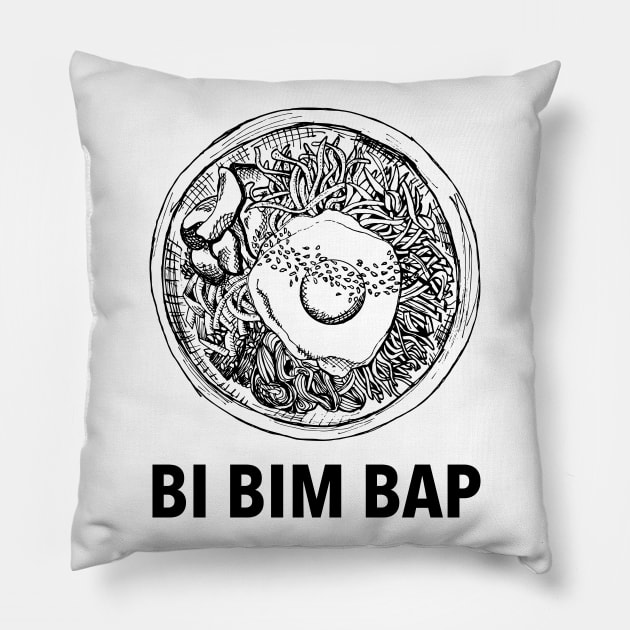 bi bim bap in english Pillow by NickiPostsStuff