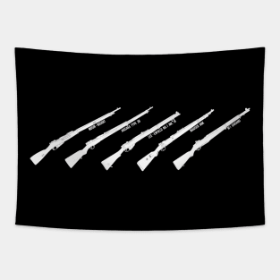 The best for a militarist! WW2 Five main rifles Tapestry