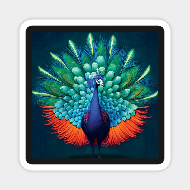 Stunning Peacock Art Magnet by Geminiartstudio