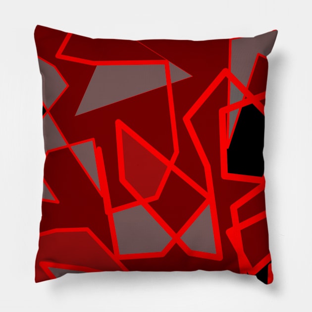 Abstract red shapes Pillow by jen28