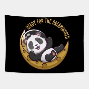 Ready for the dream world Hello little panda in pajamas sleeping cute baby outfit Tapestry
