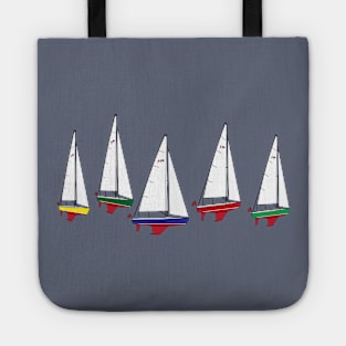 Harbor 20 Sailboats Rounding a Mark Tote