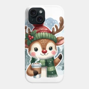 Cute Reindeer Coffee Lover Gifts Phone Case