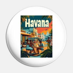 Experience the charm of Havana as friends gather at a lively cafe, enjoying drinks and conversations beneath a beautiful sunset, surrounded Pin
