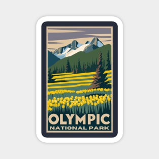 A Vintage Travel Art of the Olympic National Park - Washington - US Magnet