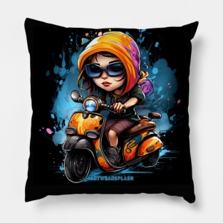 Lady Biker Pillow