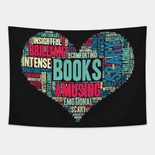 Book Lover Gift Reading Bookworm Heart design Tapestry