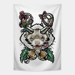 Krampus Ferret - Black Outlined Version Tapestry