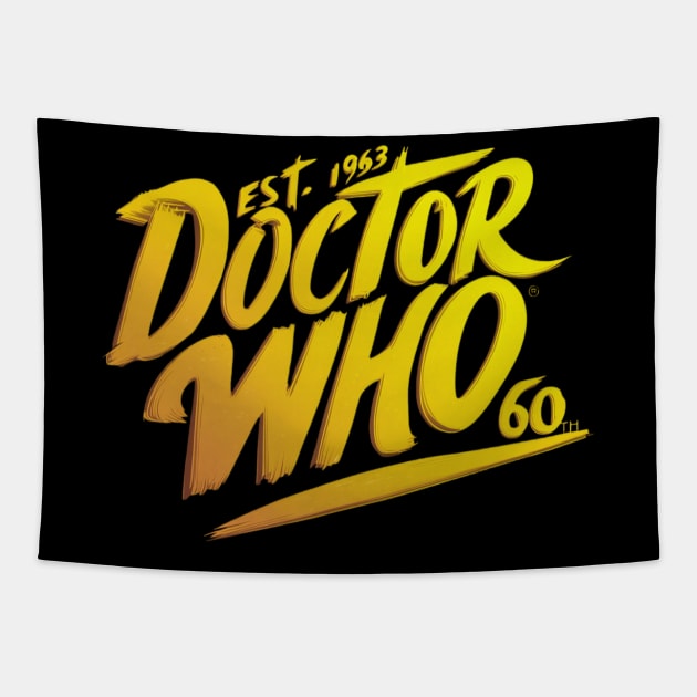 Doctor who 60 Gradient yellow orange colors Tapestry by thestaroflove