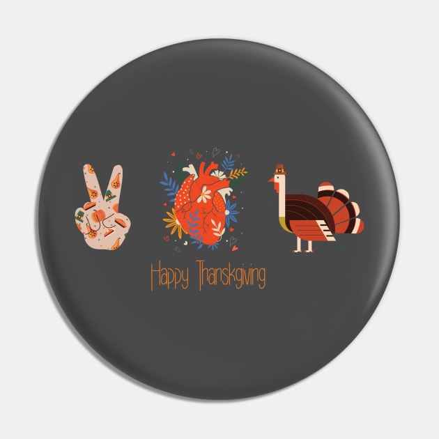 peace love Thanksgiving Turkey Happy pattern Pin by yassinebd