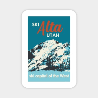 Ski Alta Vintage Poster Magnet