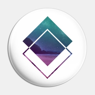 Ocean Night Sky Geometric Art Pin