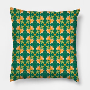 Spring flowers and leaves pattern, version 8 Pillow