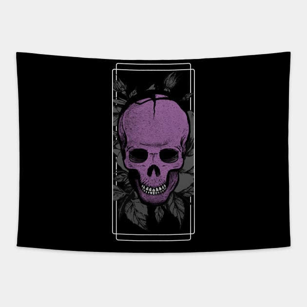 Purple Skull Face Tapestry by DeathAnarchy