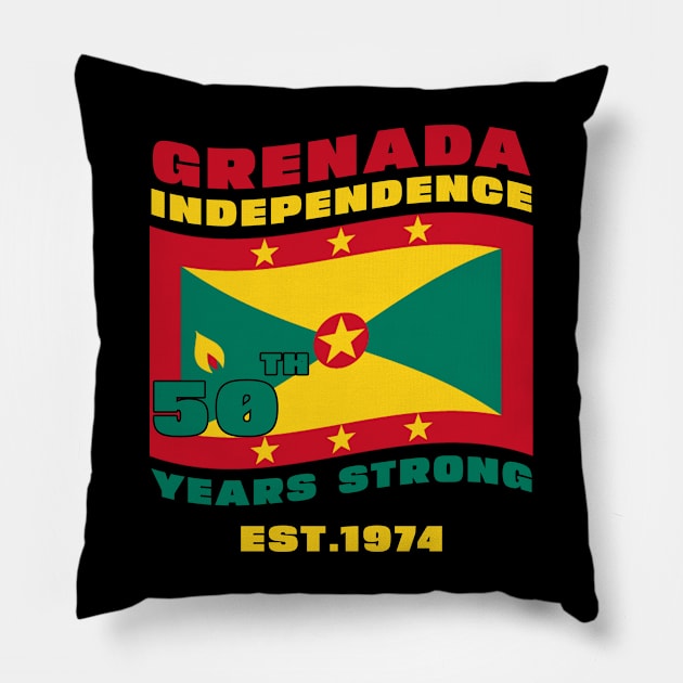 Grenada Independence Day Grenadian 50th celebration Grenada Pillow by DesignergiftsCie