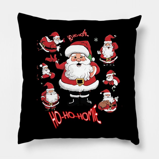 Santa's "Ho-Ho-Home" Pillow by Tee Trendz