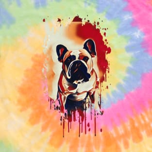 English Bull Dog Tie Dye art design T-Shirt