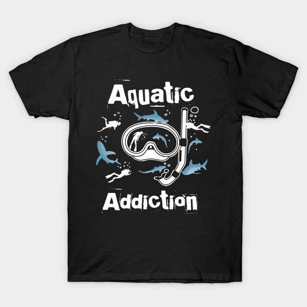 Scuba Diving Product Diver And Snorkeling Aquatic Addiction Print - Ocean - T-Shirt