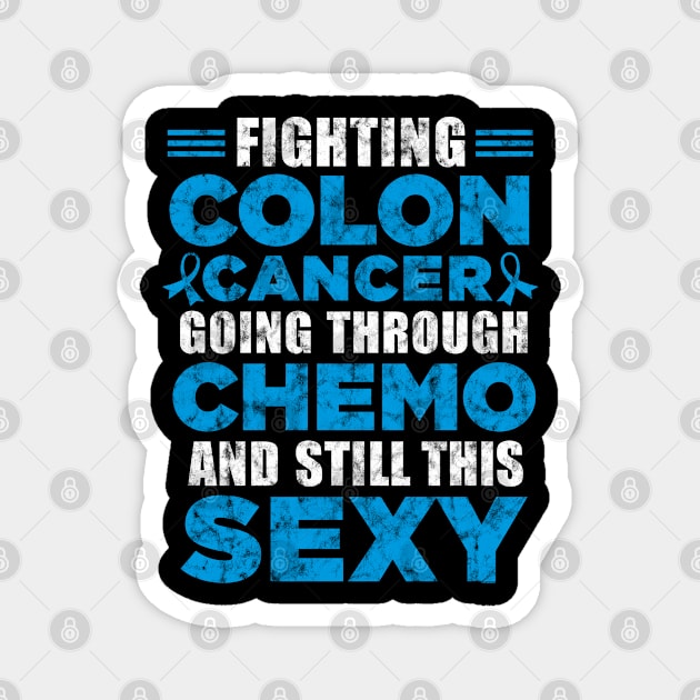 Colon Cancer Awareness Colonoscopy Warrior Survivor Gift Magnet by jomadado