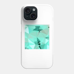 Caribbean Green Abstract Low Polygon Background Phone Case