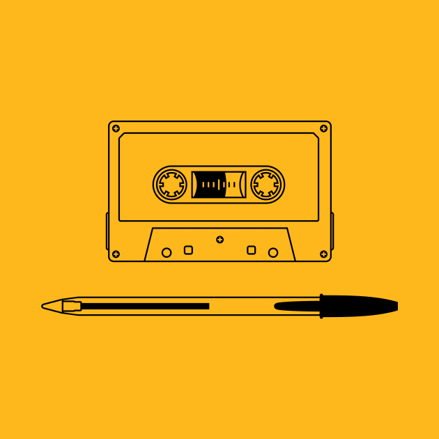 Cassette and Bic Pen by tuditees