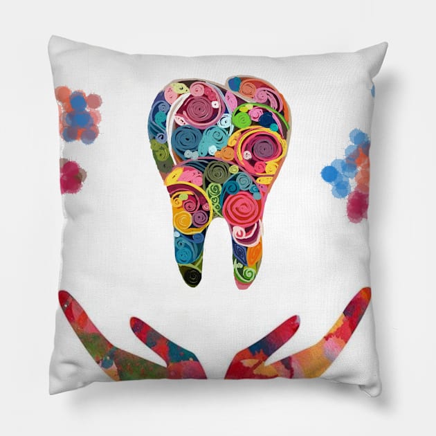 Dental health Pillow by Art by Ergate